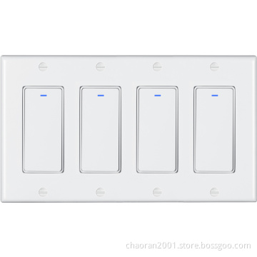 1/2/3/4 Gang Wall Switch Voice Control Smart Life APP Tuya WiFi Smart Switch US Light Switch Work With Alexa Google Home